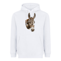 White Andalusian Donkey Face Heavyweight Hoodie - LillyAllenDesigns