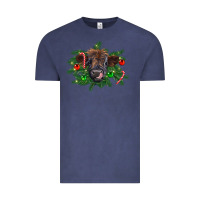 Vintage Denim Christmas highland calf Vintage Tee - RanaPortraitStore