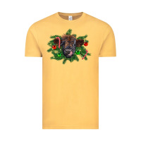 Vintage Mustard Christmas highland calf Vintage Tee - RanaPortraitStore