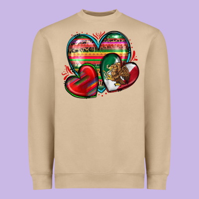 Mexican Hearts Heavyweight Sweatshirt Designed By Zillion Design Studio