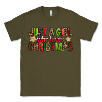 Army Green just a girl who loves christmas with cookies Classic Tee - FaDigitalArtStudio
