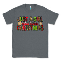 Charcoal Heather just a girl who loves christmas with cookies Classic Tee - FaDigitalArtStudio