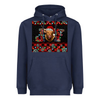 Navy highland cow joy christmas tumbler Heavyweight Hoodie - Jasminsmagicworld