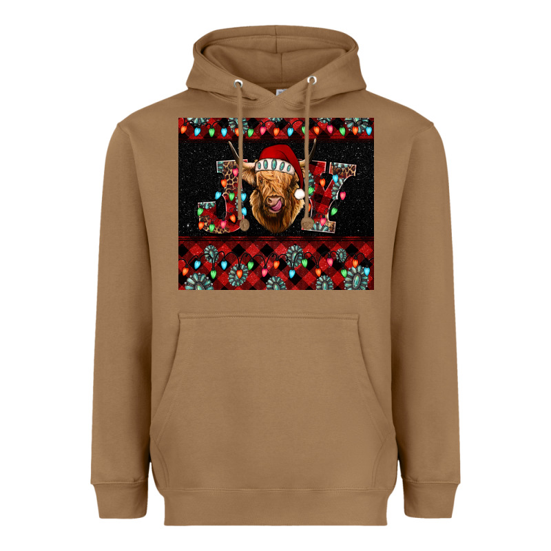 Highland Cow Joy Christmas Tumbler Heavyweight Hoodie by Jasminsmagicworld | Teevron