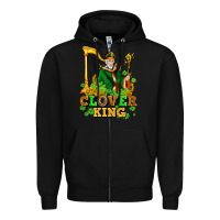 Black st patricks clover king  with shamrocks Zipper Hoodie - AdoDesignShop