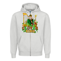 Dove Grey st patricks clover king  with shamrocks Zipper Hoodie - AdoDesignShop