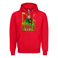 Red st patricks clover king  with shamrocks Zipper Hoodie - AdoDesignShop