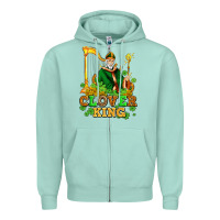 Seafoam st patricks clover king  with shamrocks Zipper Hoodie - AdoDesignShop