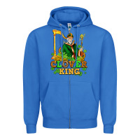 True Royal st patricks clover king  with shamrocks Zipper Hoodie - AdoDesignShop