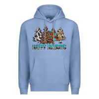 Colony Blue Happy Holidays Trees Premium Hoodie - MaliasSmallBusiness