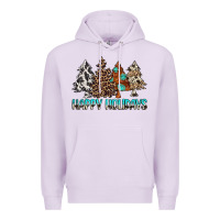 Lilac Happy Holidays Trees Premium Hoodie - MaliasSmallBusiness