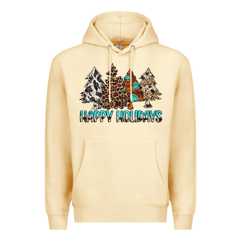 Happy Holidays Trees Premium Hoodie by MaliasSmallBusiness | Teevron