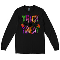 Black trick or treat Long Sleeve Tee - RacoonDesign