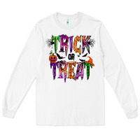 White trick or treat Long Sleeve Tee - RacoonDesign