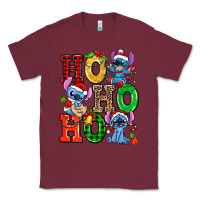 Burgundy ho ho ho stitch Classic Tee - AdoDesignShop