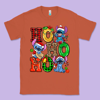 Ho Ho Ho Stitch Classic Tee Designed By Adodesignshop
