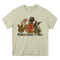 Mossy Peace Love T Rex Heavy Core Tee - LillyAllenDesigns