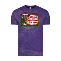 Cloud Purple all i want for christmas is a cow highland calf Vintage Tee - RanaPortraitStore