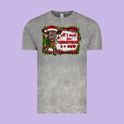 All I Want For Christmas Is A Cow Highland Calf Vintage Tee Designed By Ranaportraitstore