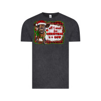 Vintage Black all i want for christmas is a cow highland calf Vintage Tee - RanaPortraitStore