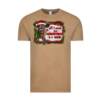 Vintage Coffee all i want for christmas is a cow highland calf Vintage Tee - RanaPortraitStore