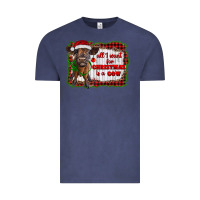 Vintage Denim all i want for christmas is a cow highland calf Vintage Tee - RanaPortraitStore