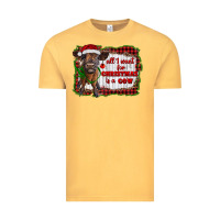 Vintage Mustard all i want for christmas is a cow highland calf Vintage Tee - RanaPortraitStore
