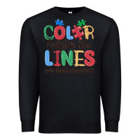 Black color outside the lines autism awareness Premium Sweatshirt - MaliasSmallBusiness