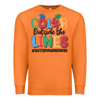 Carrot color outside the lines autism awareness Premium Sweatshirt - MaliasSmallBusiness