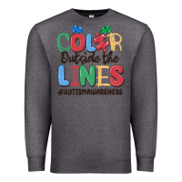 Charcoal Heather color outside the lines autism awareness Premium Sweatshirt - MaliasSmallBusiness