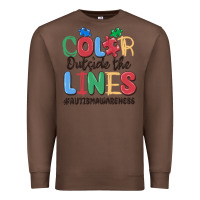 Chestnut color outside the lines autism awareness Premium Sweatshirt - MaliasSmallBusiness