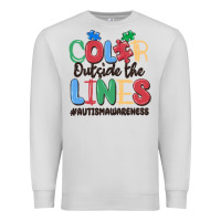 Dove Grey color outside the lines autism awareness Premium Sweatshirt - MaliasSmallBusiness