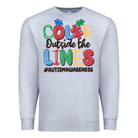 Heather Grey color outside the lines autism awareness Premium Sweatshirt - MaliasSmallBusiness