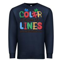 Navy color outside the lines autism awareness Premium Sweatshirt - MaliasSmallBusiness