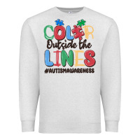 Oatmeal Heather color outside the lines autism awareness Premium Sweatshirt - MaliasSmallBusiness