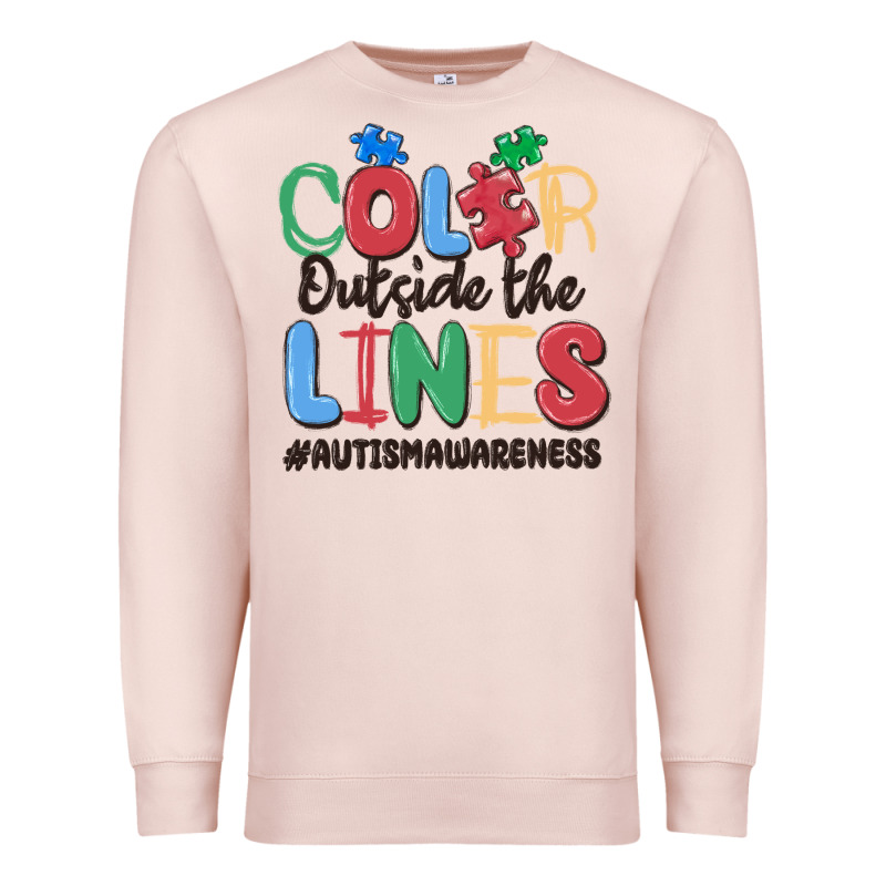Color Outside The Lines Autism Awareness Premium Sweatshirt by MaliasSmallBusiness | Teevron