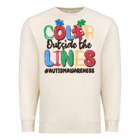 Sandshell color outside the lines autism awareness Premium Sweatshirt - MaliasSmallBusiness