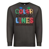 Smoke color outside the lines autism awareness Premium Sweatshirt - MaliasSmallBusiness