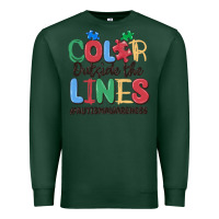 Sports Green color outside the lines autism awareness Premium Sweatshirt - MaliasSmallBusiness