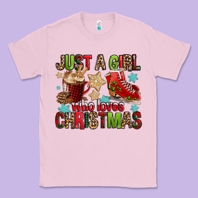 Just A Girl Who Loves Christmas Classic Tee Designed By Fadigitalartstudio