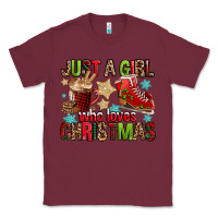 Burgundy just a girl who loves christmas Classic Tee - FaDigitalArtStudio
