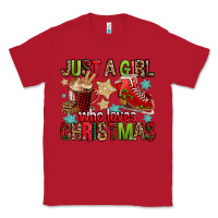 Red just a girl who loves christmas Classic Tee - FaDigitalArtStudio