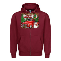Burgundy merry christmas Zipper Hoodie - JahusDesignShop