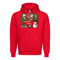 Red merry christmas Zipper Hoodie - JahusDesignShop