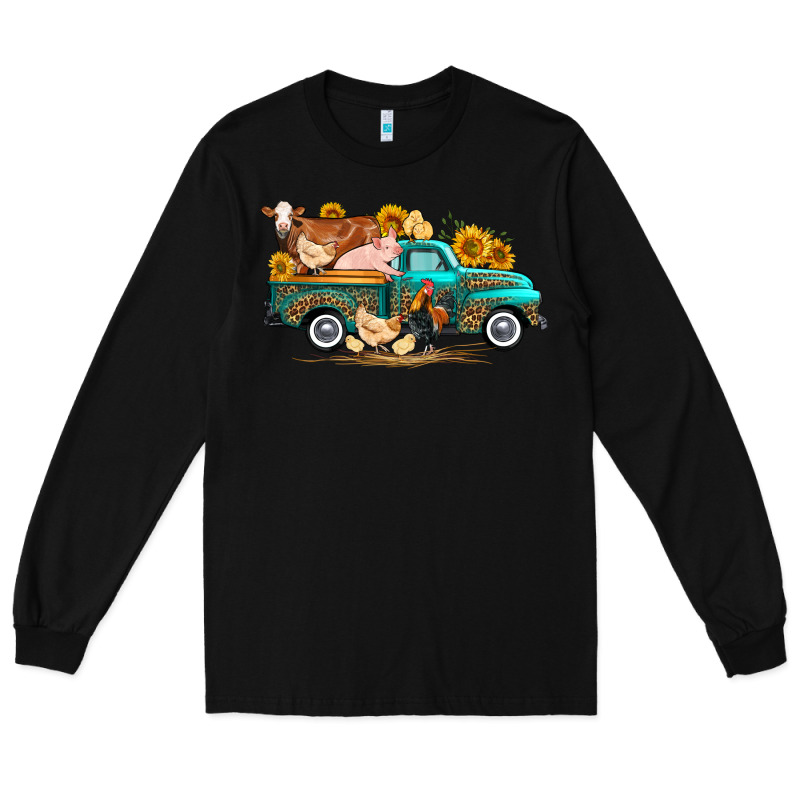 Western Farm Truck Farm Animals Long Sleeve Tee by FaDigitalArtStudio | Teevron
