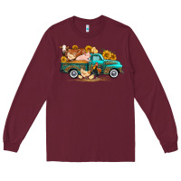 Burgundy western farm truck farm animals Long Sleeve Tee - FaDigitalArtStudio