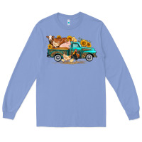 Colony Blue western farm truck farm animals Long Sleeve Tee - FaDigitalArtStudio