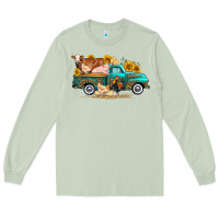 Matcha western farm truck farm animals Long Sleeve Tee - FaDigitalArtStudio