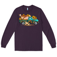 Plum western farm truck farm animals Long Sleeve Tee - FaDigitalArtStudio