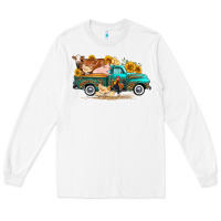 White western farm truck farm animals Long Sleeve Tee - FaDigitalArtStudio